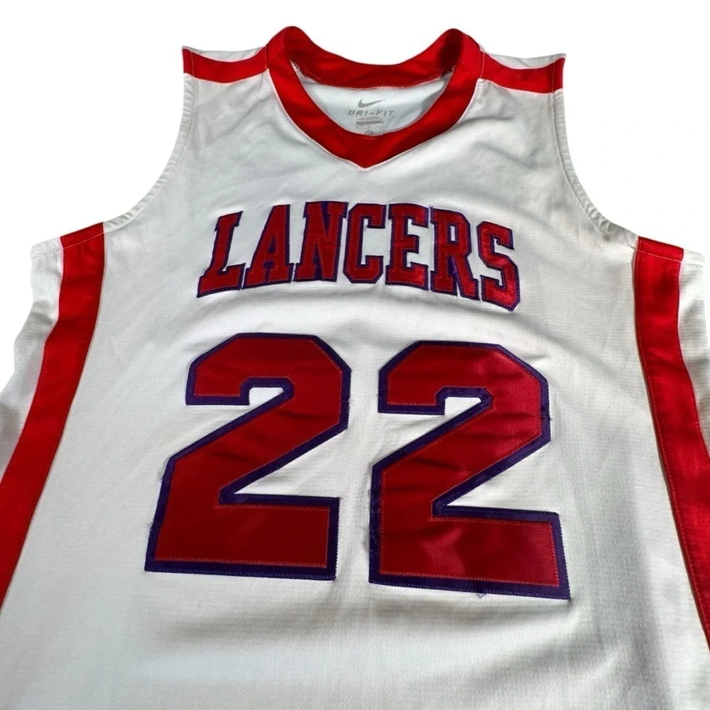 Nike Team Dri-FIT Lancers #22 Basketball Jersey White Red Medium M 392905-109